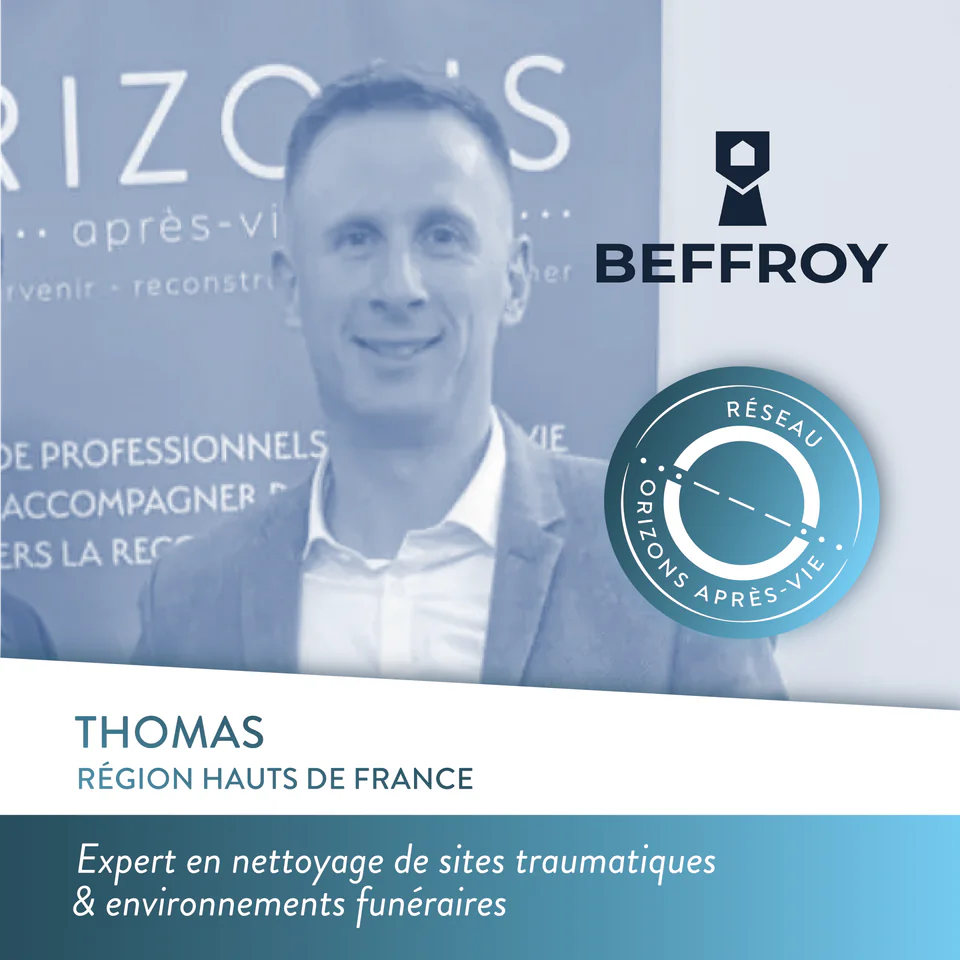 Thomas Damery, dirigeant de BEFFROY, agence ORIZONS Après-vie en Nord-Pas-de-Calais