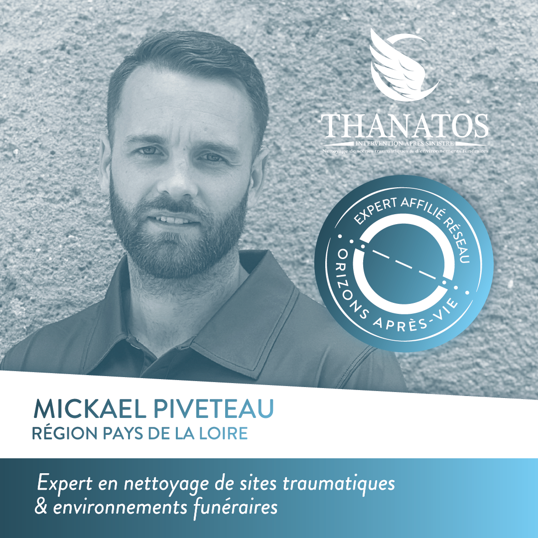 Michaël Piveteau, dirigeant de THANATOS NETTOYAGE, agence ORIZONS Après-vie en Pays de la Loire (Nantes, Angers, Le Mans)